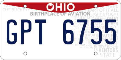 OH license plate GPT6755