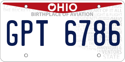 OH license plate GPT6786