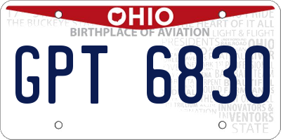 OH license plate GPT6830