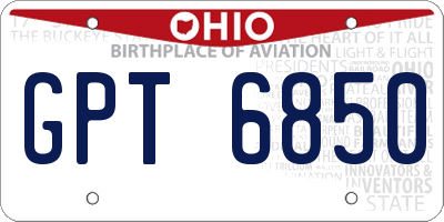 OH license plate GPT6850