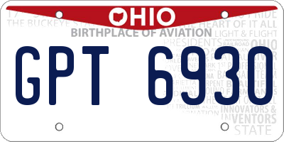 OH license plate GPT6930