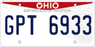 OH license plate GPT6933