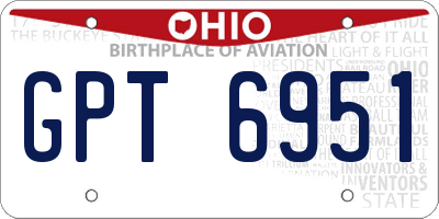 OH license plate GPT6951