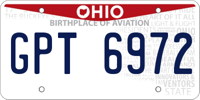 OH license plate GPT6972