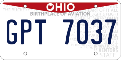OH license plate GPT7037