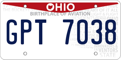 OH license plate GPT7038