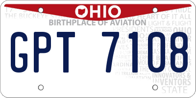 OH license plate GPT7108