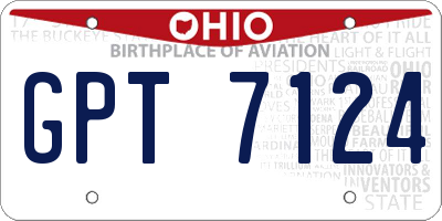 OH license plate GPT7124