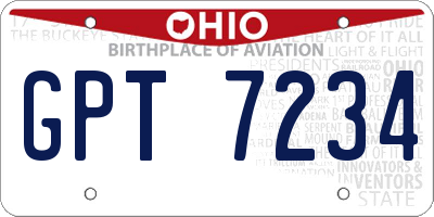 OH license plate GPT7234