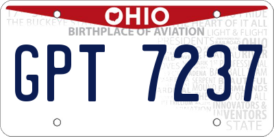 OH license plate GPT7237