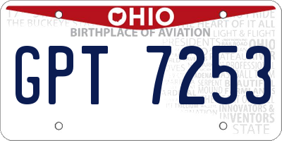 OH license plate GPT7253