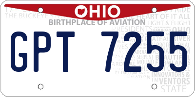 OH license plate GPT7255
