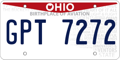 OH license plate GPT7272