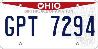 OH license plate GPT7294
