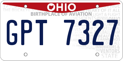 OH license plate GPT7327