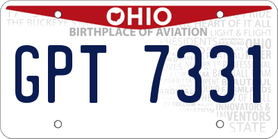 OH license plate GPT7331