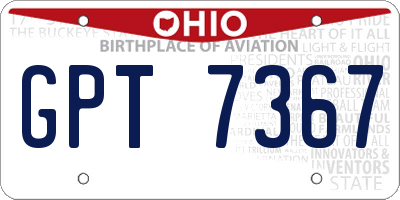 OH license plate GPT7367
