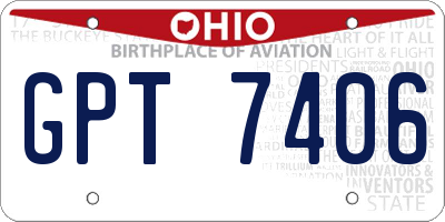 OH license plate GPT7406