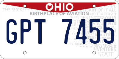 OH license plate GPT7455