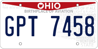 OH license plate GPT7458