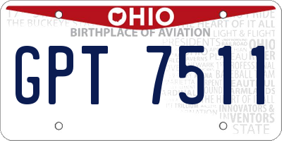 OH license plate GPT7511