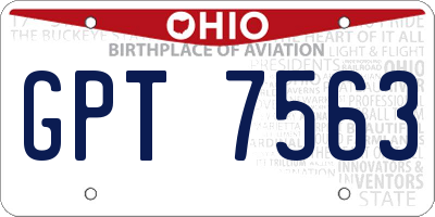 OH license plate GPT7563