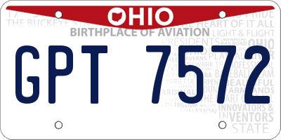 OH license plate GPT7572