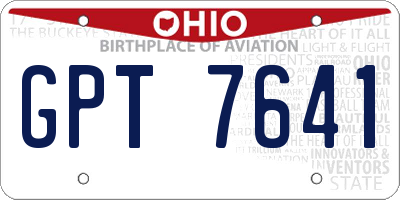 OH license plate GPT7641