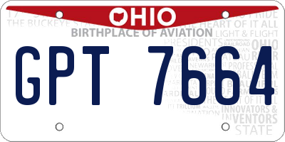 OH license plate GPT7664
