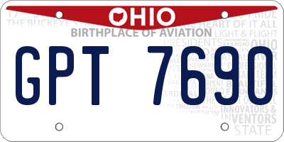 OH license plate GPT7690