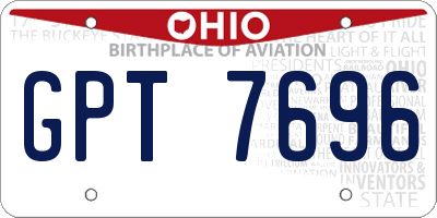 OH license plate GPT7696
