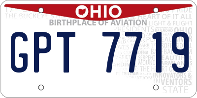 OH license plate GPT7719