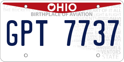 OH license plate GPT7737