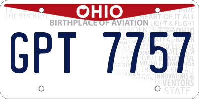 OH license plate GPT7757
