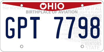 OH license plate GPT7798
