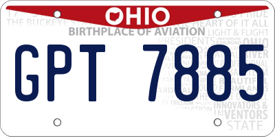 OH license plate GPT7885
