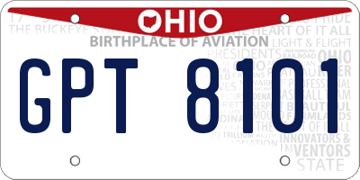 OH license plate GPT8101