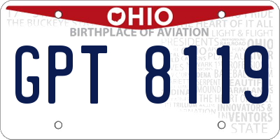 OH license plate GPT8119