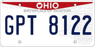 OH license plate GPT8122