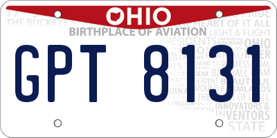 OH license plate GPT8131