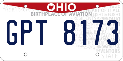 OH license plate GPT8173