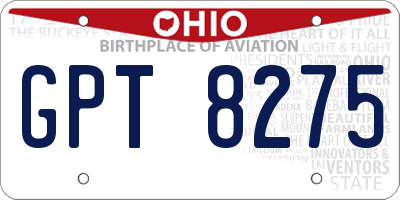 OH license plate GPT8275