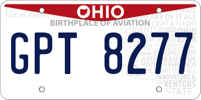 OH license plate GPT8277