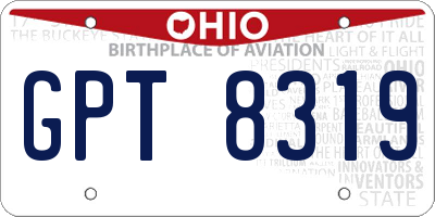 OH license plate GPT8319