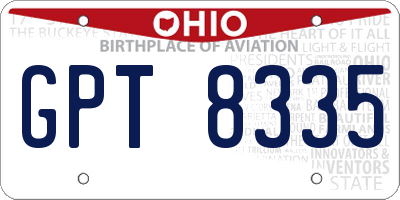 OH license plate GPT8335