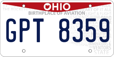 OH license plate GPT8359