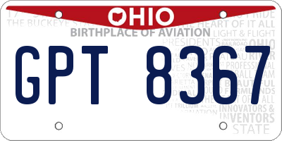 OH license plate GPT8367
