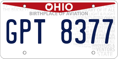 OH license plate GPT8377