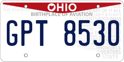 OH license plate GPT8530