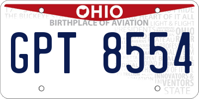 OH license plate GPT8554